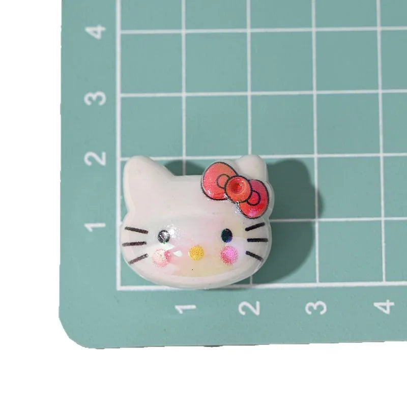 UV Color Plated Cute Three-Dimensional Cat's Head Straight Beads | DIY Sports Fan Bracelet & Keychain Craft Bead