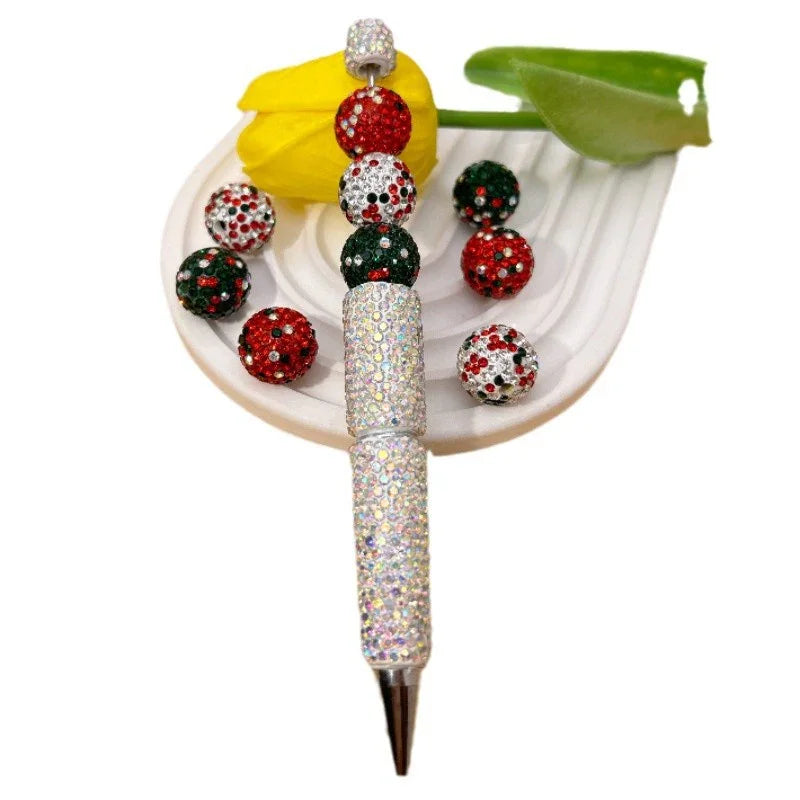 16mm20mm Christmas Theme Clay Beads Straight Hole Clay Ball | Clay Bead for DIY Bracelet Keychain & Boho Jewelry