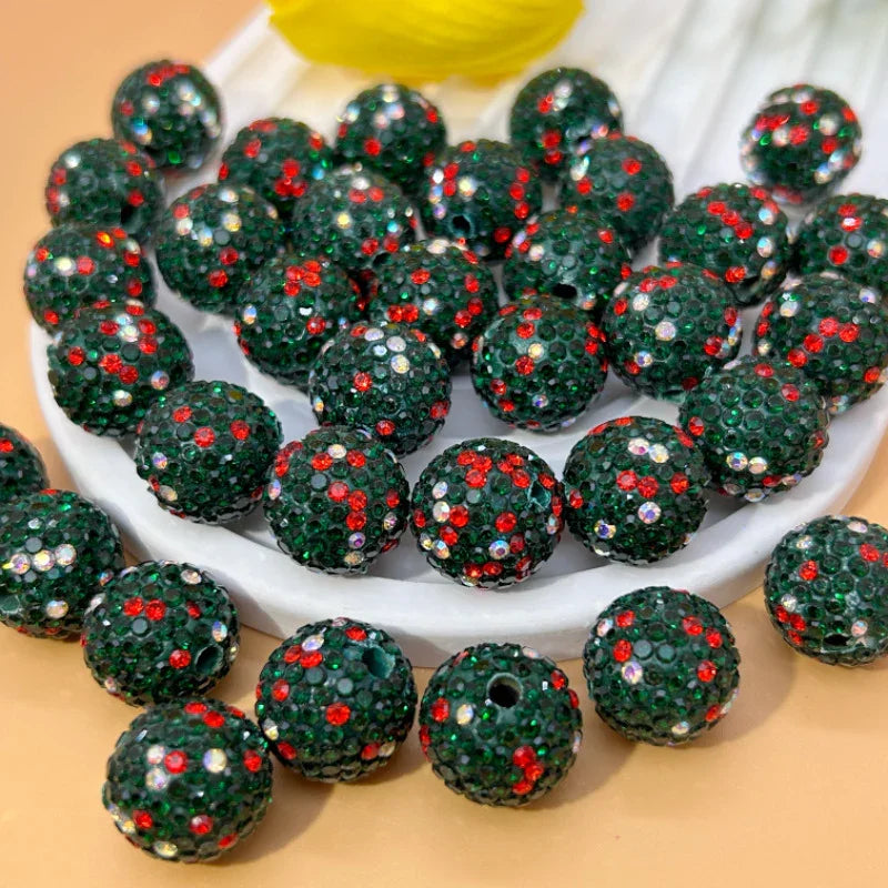 16mm20mm Christmas Theme Clay Beads Straight Hole Clay Ball | Clay Bead for DIY Bracelet Keychain & Boho Jewelry