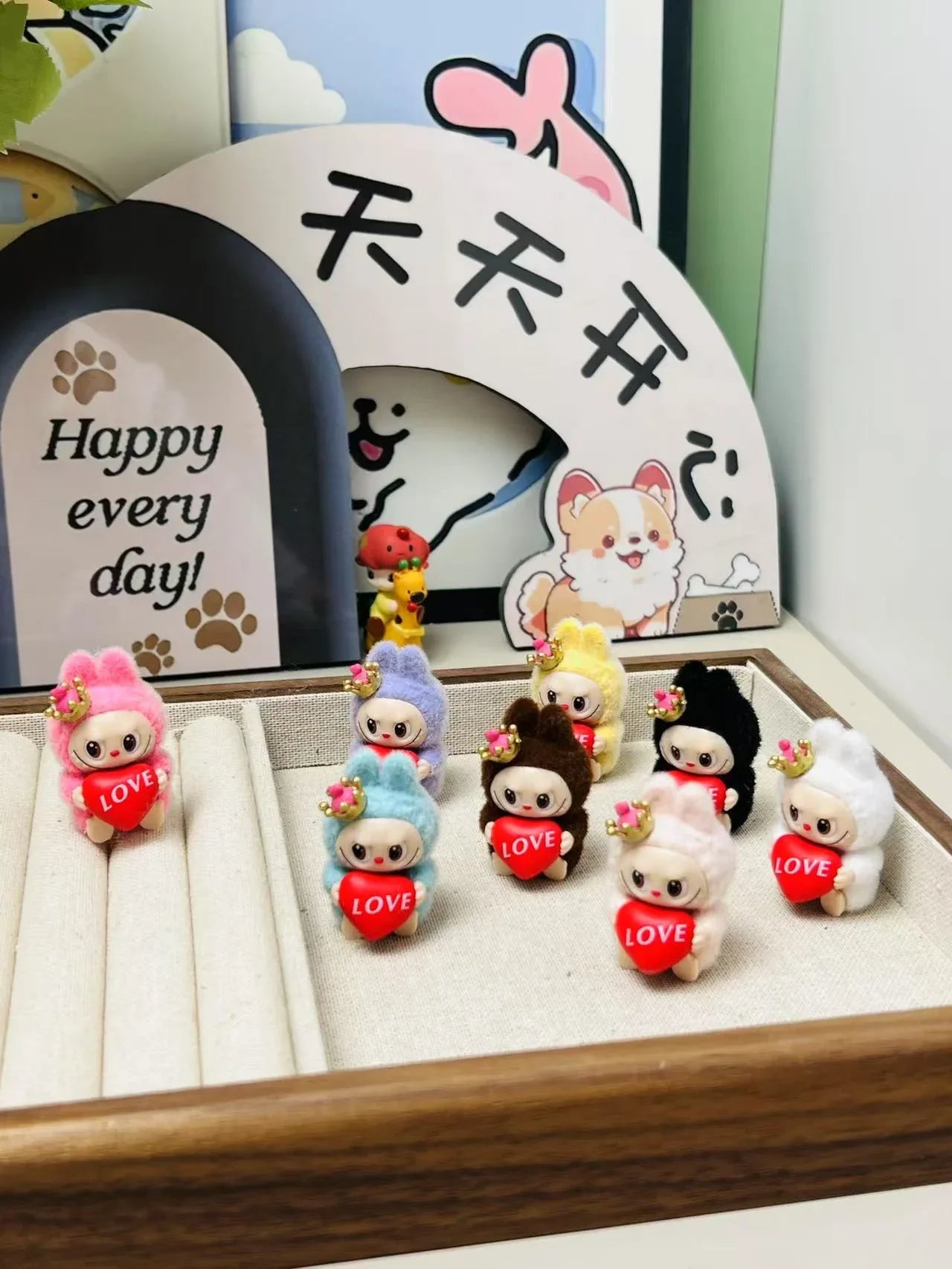 Labubu Flocking Sitting Party Diy Handmade Cream Glue (no Holes)