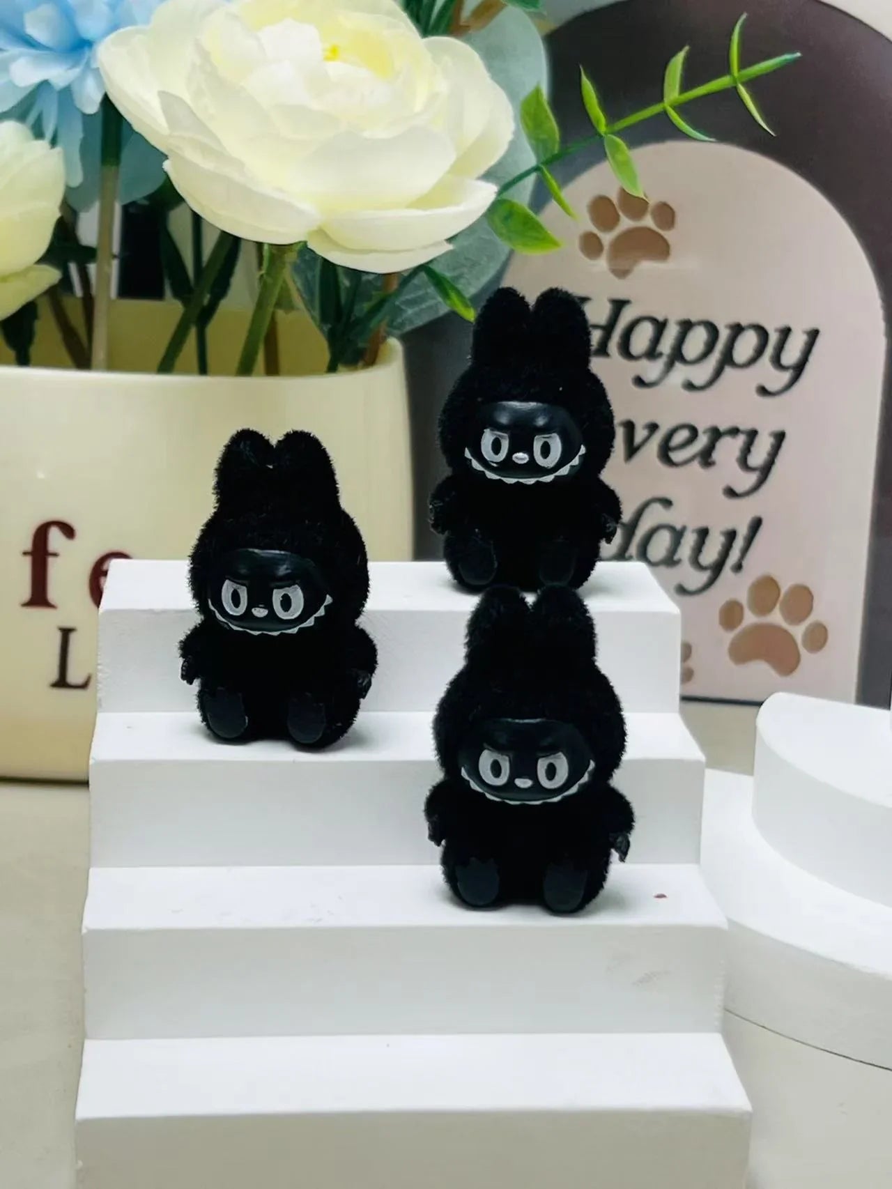 Labubu Flocking Sitting Party Diy Handmade Cream Glue (no Holes)