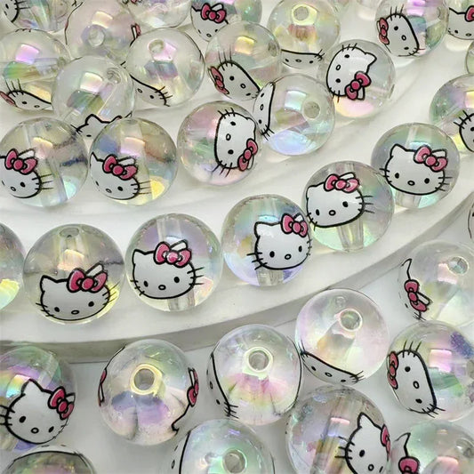 Transparent Acrylic Printing hallo KT Cat Straight Bead 16mm Aperture 2.8mm