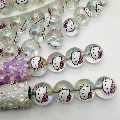 Transparent Acrylic Printing hallo KT Cat Straight Bead 16mm Aperture 2.8mm