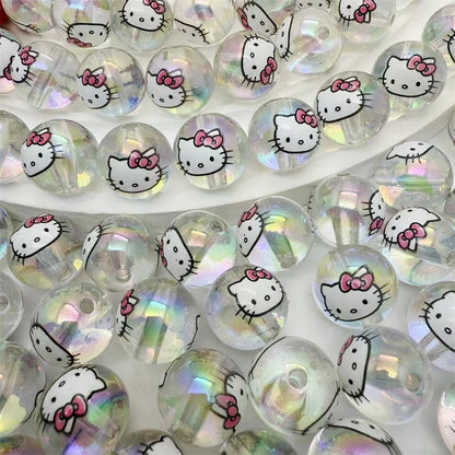 Transparent Acrylic Printing hallo KT Cat Straight Bead 16mm Aperture 2.8mm