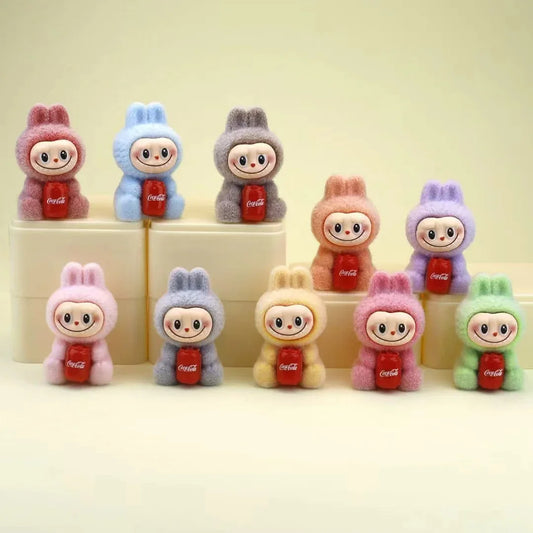 Flocking Sitting Rab Cloth Doll Pendant Moe Grain Random Delivery (No Holes)