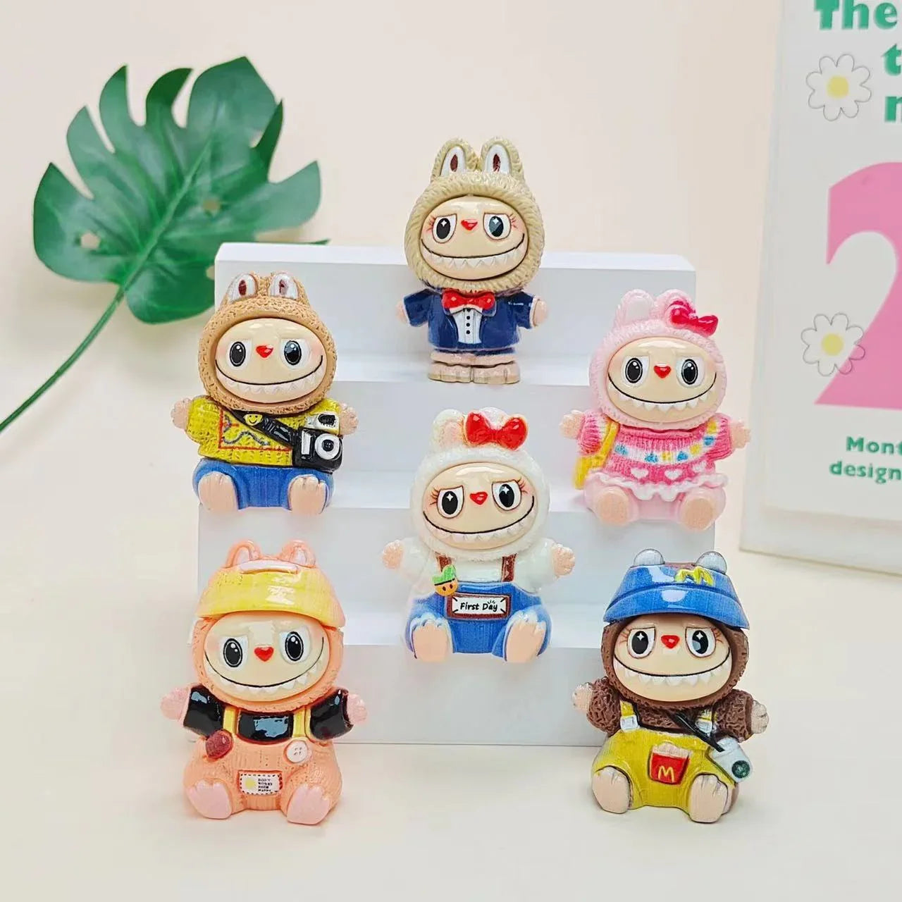 Flocking Sitting Rab Cloth Doll Pendant Moe Grain Random Delivery (No Holes)