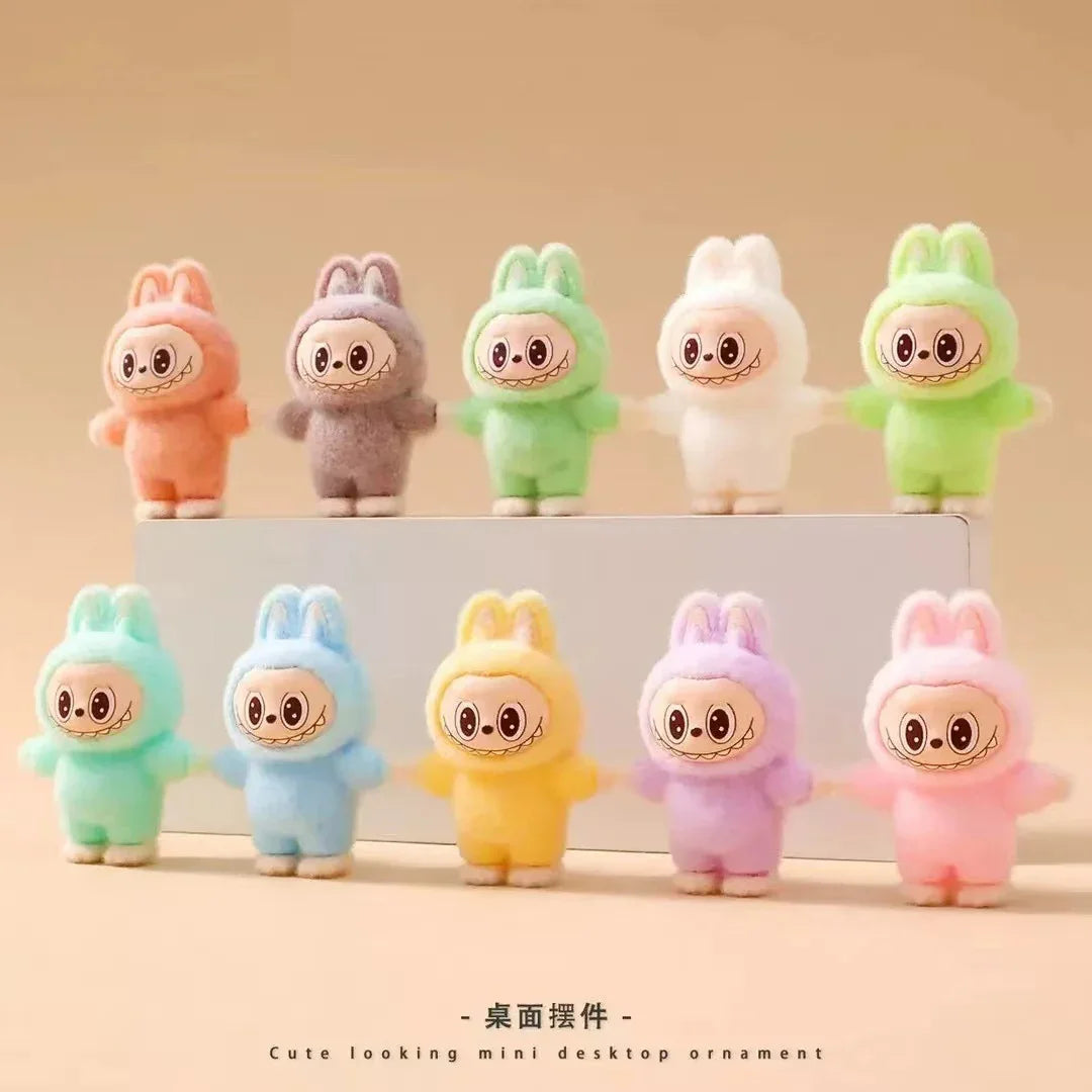 Flocking Sitting Rab Cloth Doll Pendant Moe Grain Random Delivery (No Holes)