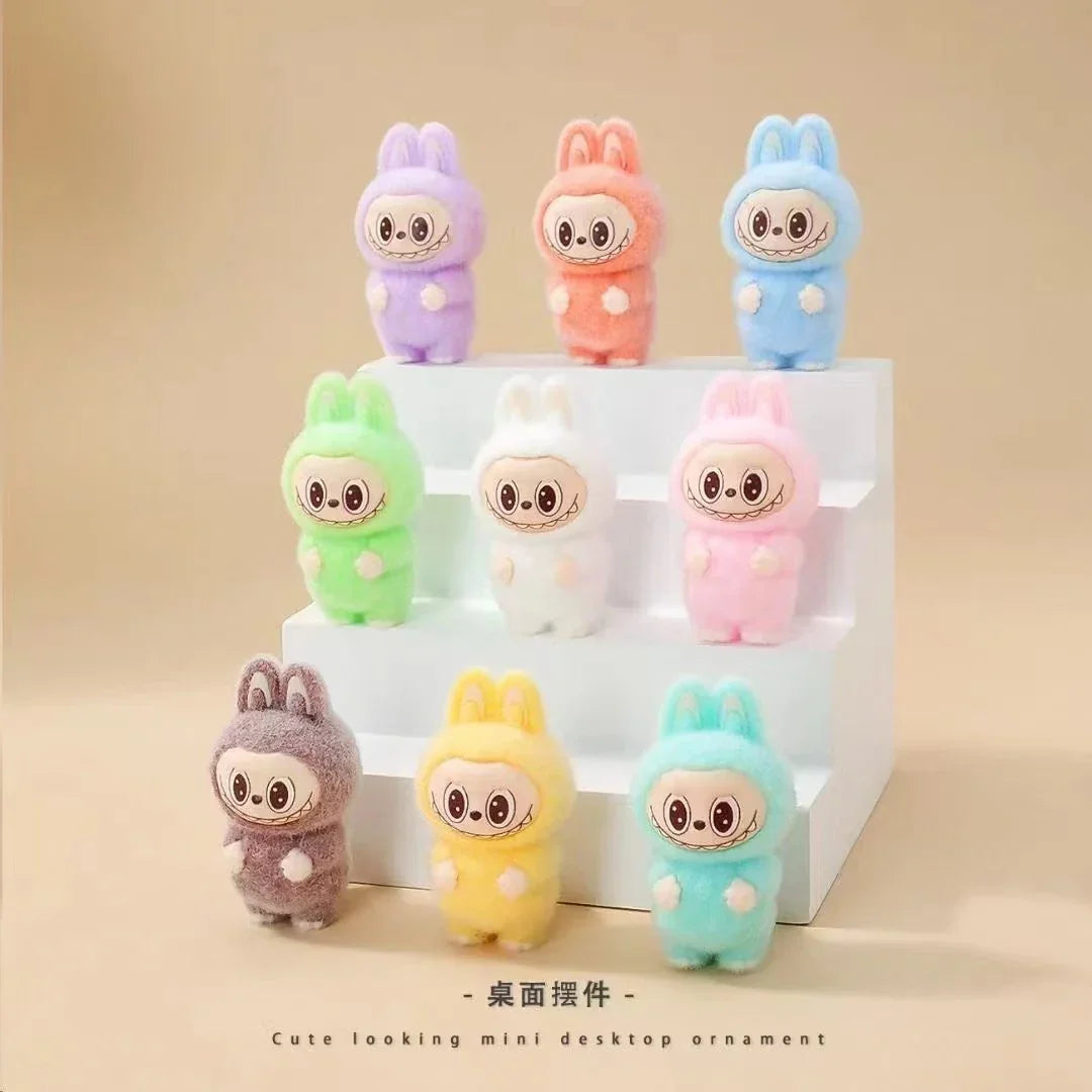 Flocking Sitting Rab Cloth Doll Pendant Moe Grain Random Delivery (No Holes)