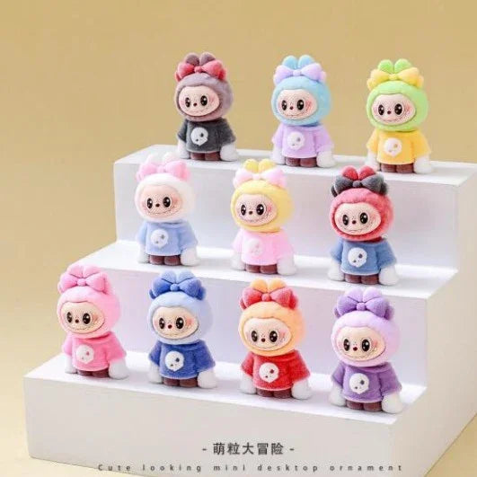 Flocking Sitting Rab Cloth Doll Pendant Moe Grain Random Delivery (No Holes)