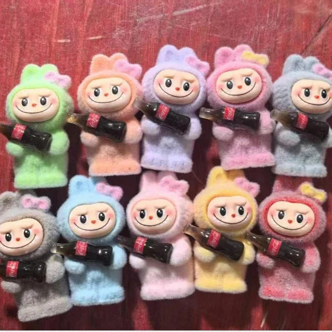 Flocking Sitting Rab Cloth Doll Pendant Moe Grain Random Delivery (No Holes)