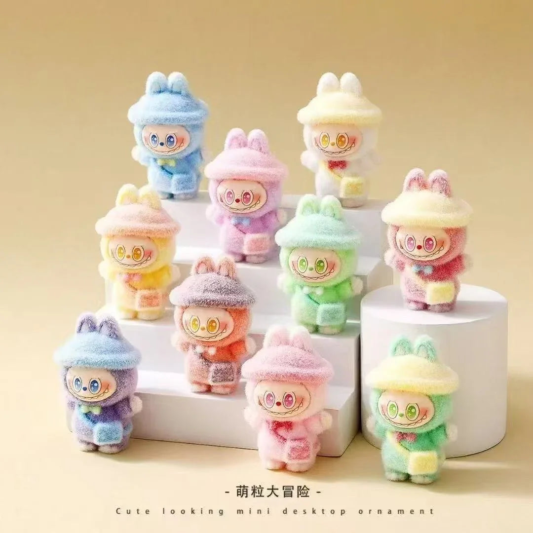 Flocking Sitting Rab Cloth Doll Pendant Moe Grain Random Delivery (No Holes)