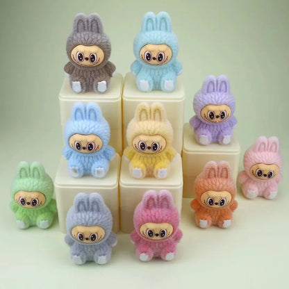 Flocking Sitting Rab Cloth Doll Pendant Moe Grain Random Delivery (No Holes)