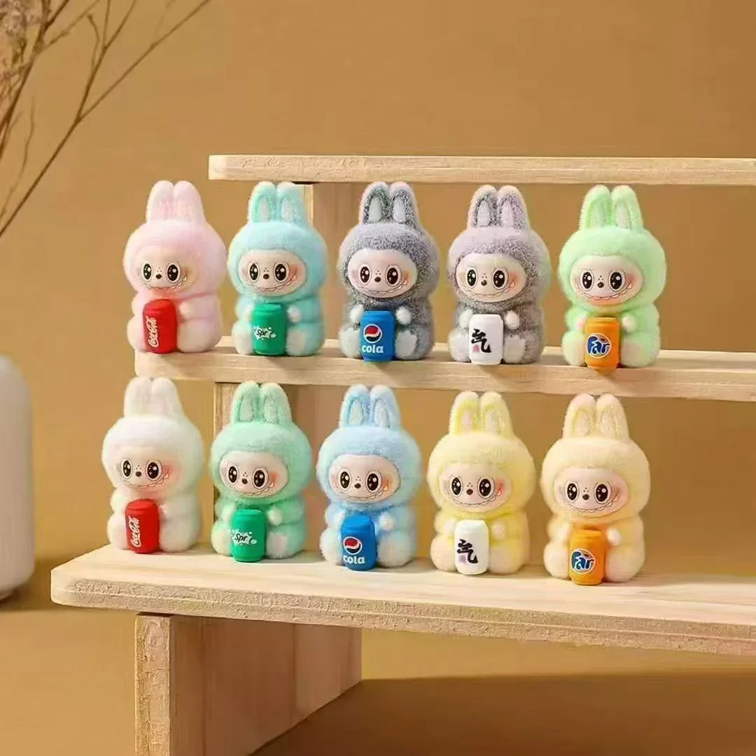 Flocking Sitting Rab Cloth Doll Pendant Moe Grain Random Delivery (No Holes)