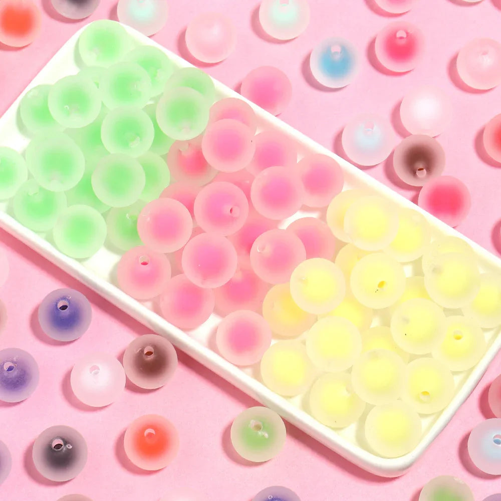 16mm Frosted Beads Acrylic Beads Beads Straight Hole Design | Acrylic Bead for DIY Bracelet Keychain Jewelry Making