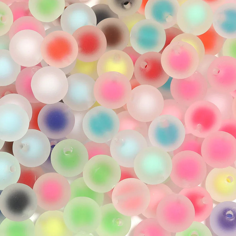 16mm Frosted Beads Acrylic Beads Beads Straight Hole Design | Acrylic Bead for DIY Bracelet Keychain Jewelry Making