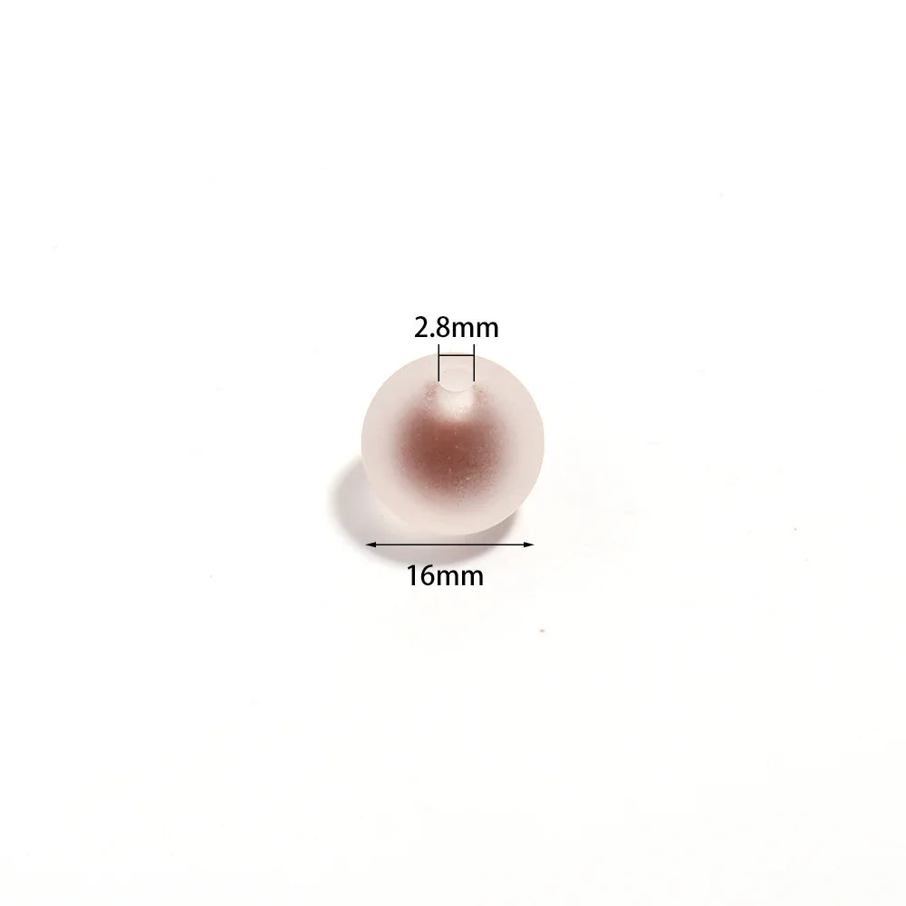 16mm Frosted Beads Acrylic Beads Beads Straight Hole Design | Acrylic Bead for DIY Bracelet Keychain Jewelry Making