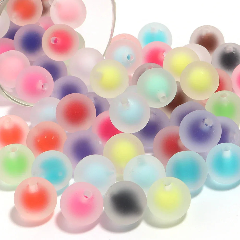 16mm Frosted Beads Acrylic Beads Beads Straight Hole Design | Acrylic Bead for DIY Bracelet Keychain Jewelry Making