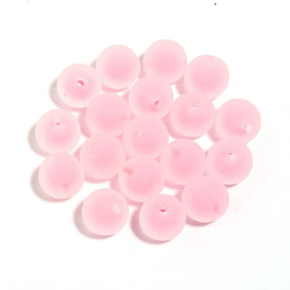 16mm Frosted Beads Acrylic Beads Beads Straight Hole Design | Acrylic Bead for DIY Bracelet Keychain Jewelry Making
