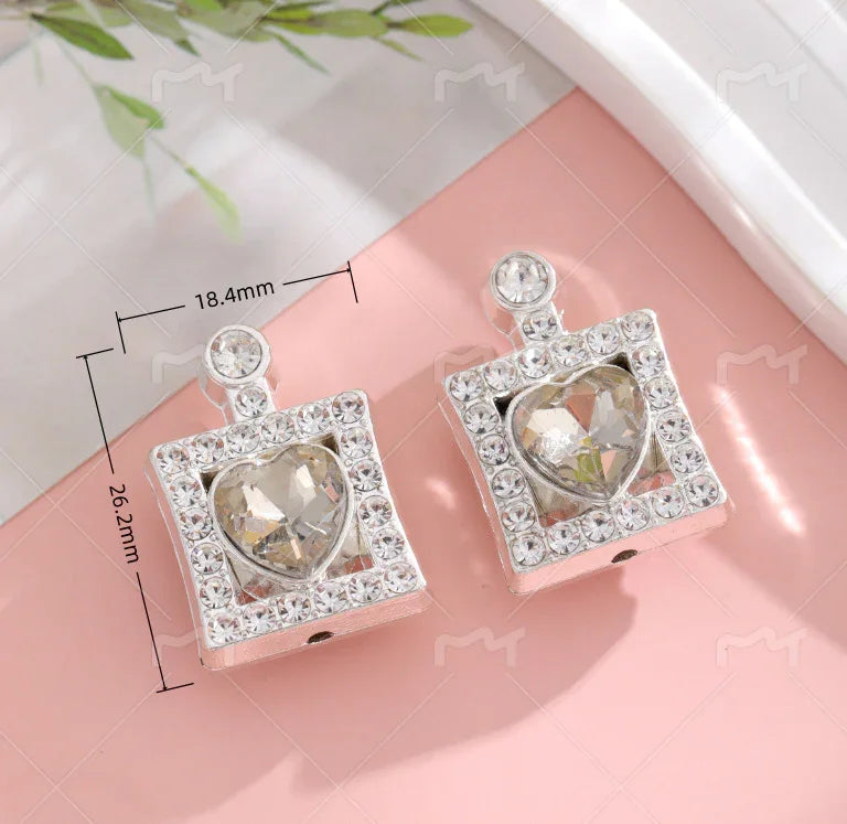 Alloy Double-sided Love Perfume Bottle Full of Drill Straight Hole String Pen Beads