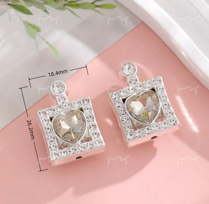 Alloy Double-sided Love Perfume Bottle Full of Drill Straight Hole String Pen Beads