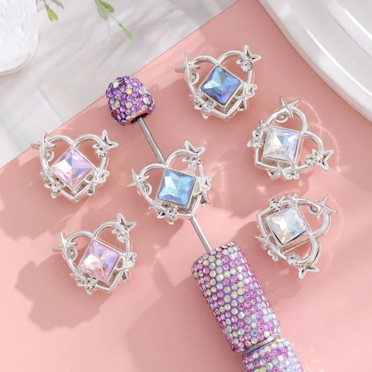 Beaded Mang Star Hollow Love Beaded Pen Accessories New Flash Diamond Alloy