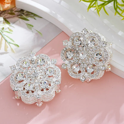 Double-sided Full Diamond Pearl Snowflake Straight Hole Beads