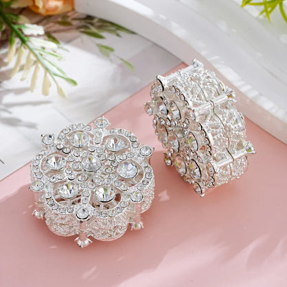Double-sided Full Diamond Pearl Snowflake Straight Hole Beads