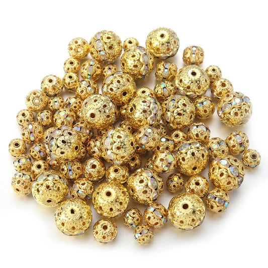 10mm Hollow Rhinestone Beads Beads Accessories Crystal Diamond Ball