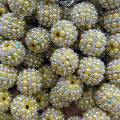 Colored Color Resin Drill Ball Rhinestone Chain Straight Hole Beads