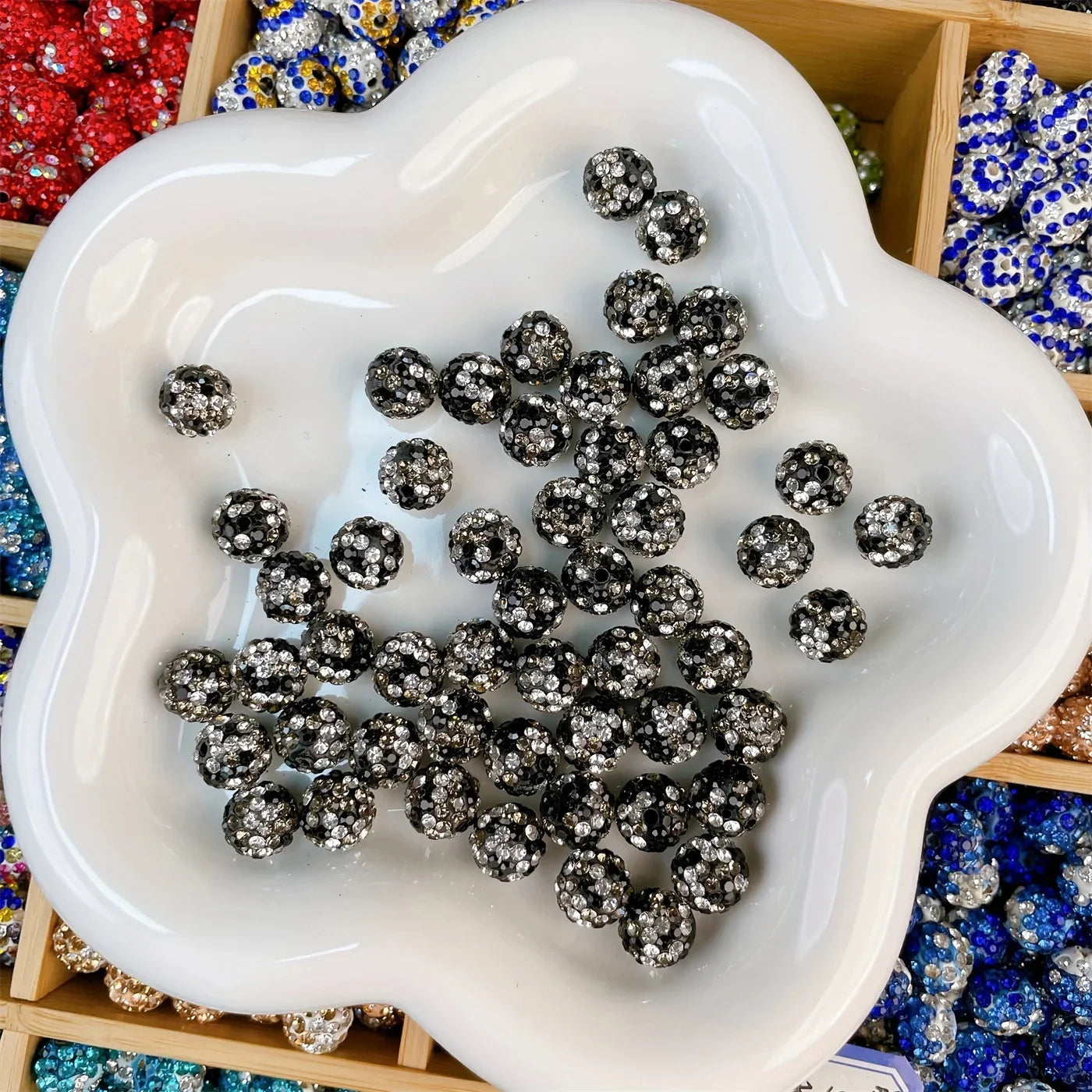 10MM Dense Drill Colorful Ggypsii Clay Beads Straight Hole Spacer Beads