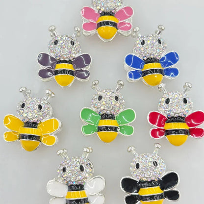 Creative Color Double-sided Alloy Full Drill Bee Four-hole Beads