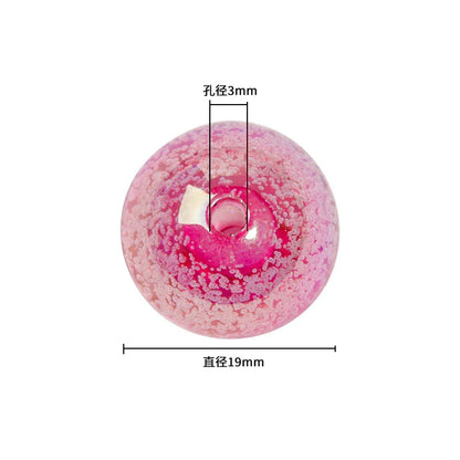 19mm Floral Crack Color Heart Plated Straight Hole Beads