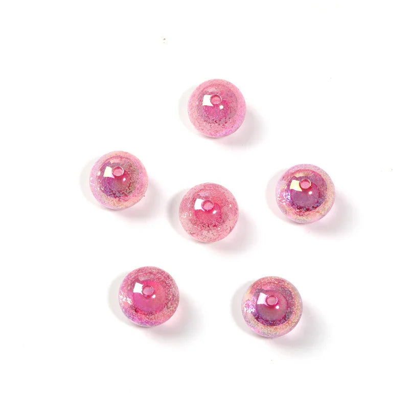 19mm Floral Crack Color Heart Plated Straight Hole Beads | Acrylic Bead for DIY Bracelet Keychain Jewelry Making