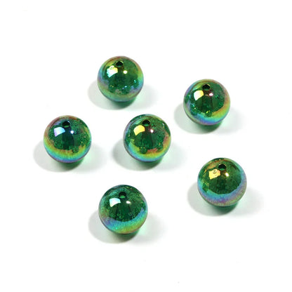 19mm Floral Crack Color Heart Plated Straight Hole Beads