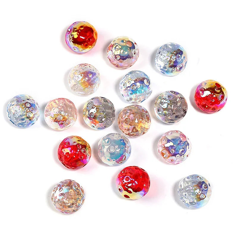 16mm UV plating starry sky moon beads irregular transparent beads | DIY Sports Fan Bracelet & Keychain Craft Bead