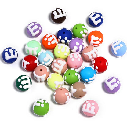 18mm M & M Acrylic Hand Painted Beads Color Straight Hole Round Bead Hand