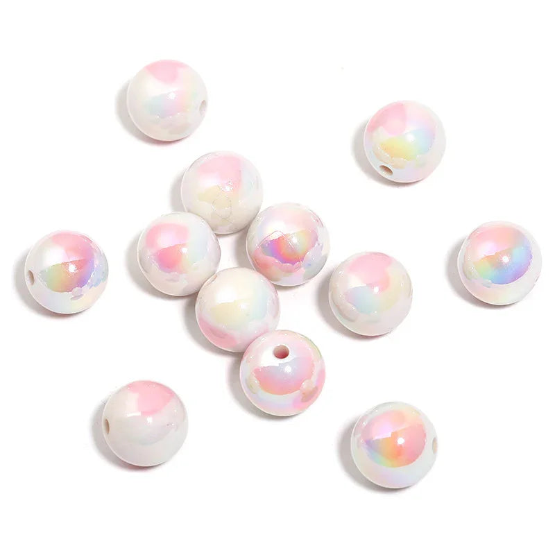 16mm Love UV Printing Acrylic Beads (monochrome 100pcs) | DIY Sports Fan Bracelet & Keychain Craft Bead