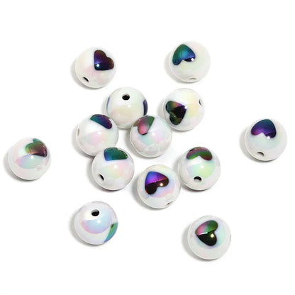 16mm Love UV Printing Acrylic Beads (monochrome 100pcs)