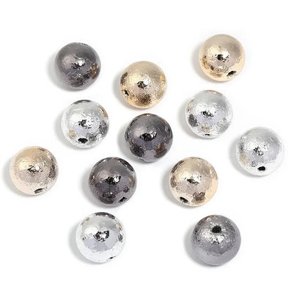 20mm Electroplated Imitation Gold Foil Metallic Color Crepe Leather Acrylic Beads