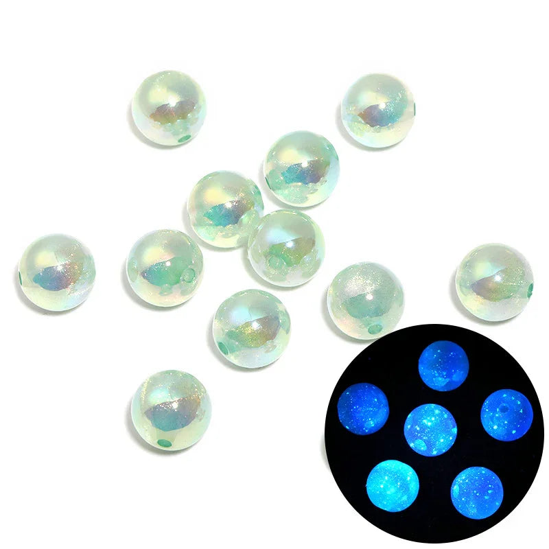 16MM Luminous Fine Flash Mermaid Beaded High Transparent Acrylic | Acrylic Bead for DIY Bracelet Keychain Jewelry Making