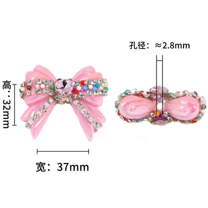 UV Color Plated Love Bow Chain Acrylic Beads