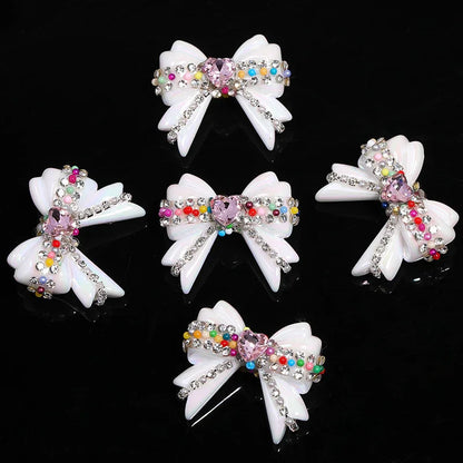 UV Color Plated Love Bow Chain Acrylic Beads