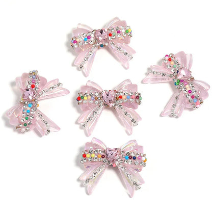 UV Color Plated Love Bow Chain Acrylic Beads