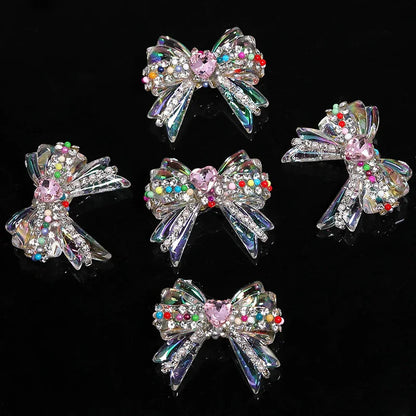 UV Color Plated Love Bow Chain Acrylic Beads