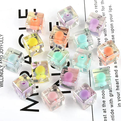 16MM UV Plating Acrylic Beads Rhombic Bead Medium Bead Section Square