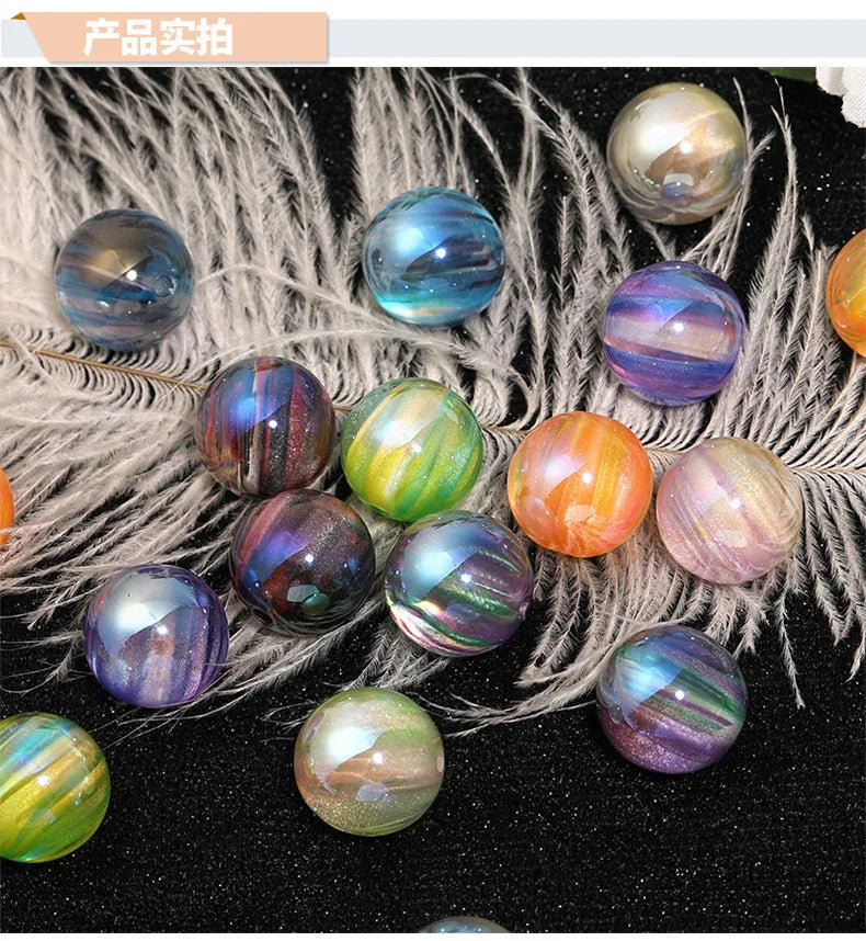 16mm High Transparent Colorful Aurora Meteor Beads Acrylic Beads | Acrylic Bead for DIY Bracelet Keychain Jewelry Making