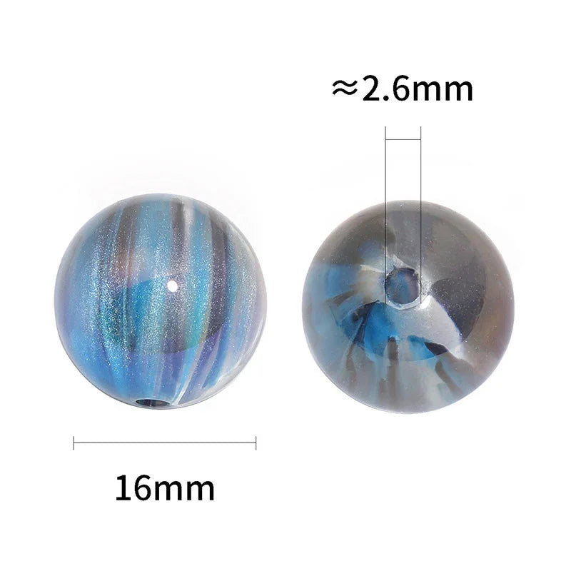 16mm High Transparent Colorful Aurora Meteor Beads Acrylic Beads | Acrylic Bead for DIY Bracelet Keychain Jewelry Making