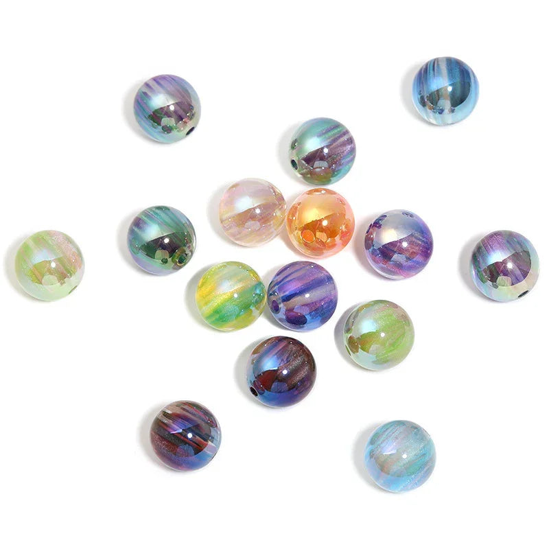 16mm High Transparent Colorful Aurora Meteor Beads Acrylic Beads | Acrylic Bead for DIY Bracelet Keychain Jewelry Making