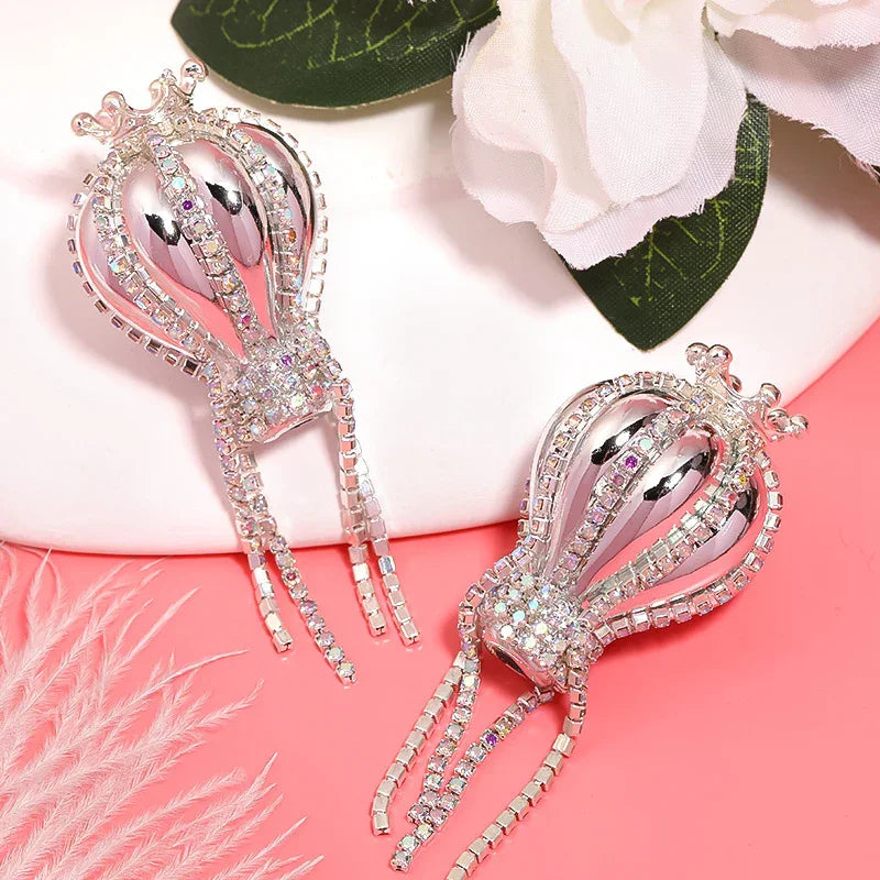 Rhinestone Crown Hot Air Balloon Acrylic Beads | Metal Rhinestone Bead for DIY Jewelry & Bracelet Craft