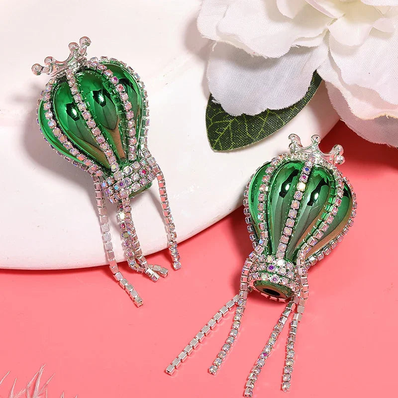 Rhinestone Crown Hot Air Balloon Acrylic Beads | Metal Rhinestone Bead for DIY Jewelry & Bracelet Craft
